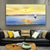 abordables Peintures paysages-grande peinture à l'huile de paysage marin de coucher de soleil peinte à la main sur toile originale abstraite peinture de paysage de mer bleue art mural texturé salon décor à la maison sans cadre