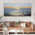 abordables Peintures paysages-grande peinture à l'huile de paysage marin de coucher de soleil peinte à la main sur toile originale abstraite peinture de paysage de mer bleue art mural texturé salon décor à la maison sans cadre