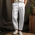 cheap Linen Pants-40% Linen Men&#039;s Linen Pants Trousers Summer Pants Button Up Pocket Plain Breathable Comfortable Office / Career Daily Vacation Classic Casual Black White
