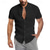 cheap Men&#039;s Button Up Shirts-Men&#039;s Shirt Chinese Collar Shirt Mandarin Collar Shirt Summer Shirt Casual Shirt Beach Shirt Navy Blue khaki Short Sleeve Plain Grandad Collar Collar Vacation Hawaiian Clothing Apparel Polyester