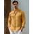cheap Men&#039;s Linen Shirts-100% Linen Men&#039;s Linen Shirt Shirt Beach Shirt Yellow Dark Navy Green Long Sleeve Plain Standing Collar Spring &amp;  Fall Outdoor Daily Clothing Apparel