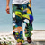 preiswerte Bedruckte Hose-Parrot Tropical Hawaiian Herren Resort 3D-gedruckte Freizeithose, lockere Passform, gerades Bein, elastische Taille, Kordelzug, Polyester, Aloha Hawaiian Sommer-Strandhose, S bis 3XL