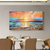 cheap Landscape Paintings-Oil painting Hand painted Impressionist Seaside Sunset Oil Painting On Canvas Modern Seascape Painting Abstract Colorful landscape painting Wall Art painting for Living room Home Decor