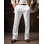 cheap Linen Pants-40% Linen Men&#039;s Linen Pants Trousers Summer Pants Pocket Straight Leg Plain Breathable Comfortable Office / Career Daily Vacation Classic Casual Black White