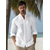Χαμηλού Κόστους ανδρικά λινά πουκάμισα-100% Λινό Κουμπί Ανδρικά λινό πουκάμισο Πουκάμισο Guayabera Πουκάμισο με κουμπιά Καλοκαιρινό πουκάμισο Πουκάμισο παραλίας Λευκό Ανθισμένο Ροζ Μακρυμάνικο Σκέτο Όρθιος Γιακάς Άνοιξη &amp; Χειμώνας
