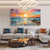 cheap Landscape Paintings-Oil painting Hand painted Impressionist Seaside Sunset Oil Painting On Canvas Modern Seascape Painting Abstract Colorful landscape painting Wall Art painting for Living room Home Decor