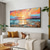 cheap Landscape Paintings-Oil painting Hand painted Impressionist Seaside Sunset Oil Painting On Canvas Modern Seascape Painting Abstract Colorful landscape painting Wall Art painting for Living room Home Decor