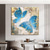 cheap Animal Paintings-Blue Butterfly Oil Painting on Canvas Large hand painted Abstract Butterflies Canvas painting Wall Art Modern Textured Animal Painting for Living Room wall decoration
