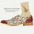 baratos Sapatos Sociais Elementares-Sapatos masculinos vermelho marrom artístico floral estampado couro italiano de grão integral couro antiderrapante cadarço