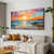 cheap Landscape Paintings-Oil painting Hand painted Impressionist Seaside Sunset Oil Painting On Canvas Modern Seascape Painting Abstract Colorful landscape painting Wall Art painting for Living room Home Decor