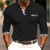preiswerte klassisches Polo-Herren Vintage 3D Bedruckt Poloshirt mit Zopfmuster Golfpolo Casual Langarm Umlegekragen Polo-Shirts Schwarz Weiß Herbst Winter S M L Mikro-elastisch Revers-Polo