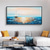 abordables Peintures paysages-grande peinture à l'huile de paysage marin de coucher de soleil peinte à la main sur toile originale abstraite peinture de paysage de mer bleue art mural texturé salon décor à la maison sans cadre