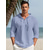 رخيصةأون قمصان الكتان الرجالية-100% كتان أزرار رجالي قميص كتان قميص صيفي قميص الشاطئ أسود أبيض أزرق بحري داكن كم طويل سهل مع قبعة ربيع &amp; الصيف الأماكن المفتوحة مناسب للبس اليومي ملابس