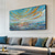 cheap Abstract Paintings-Handmade Oil Painting Canvas Wall Art Decoration Modern Abstract Sunrise Sea Thick Texture Landscape for Home Decor Rolled Frameless Unstretched Painting