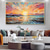 cheap Landscape Paintings-Oil painting Hand painted Impressionist Seaside Sunset Oil Painting On Canvas Modern Seascape Painting Abstract Colorful landscape painting Wall Art painting for Living room Home Decor