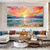 cheap Landscape Paintings-Oil painting Hand painted Impressionist Seaside Sunset Oil Painting On Canvas Modern Seascape Painting Abstract Colorful landscape painting Wall Art painting for Living room Home Decor