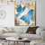 cheap Animal Paintings-Blue Butterfly Oil Painting on Canvas Large hand painted Abstract Butterflies Canvas painting Wall Art Modern Textured Animal Painting for Living Room wall decoration