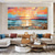 cheap Landscape Paintings-Oil painting Hand painted Impressionist Seaside Sunset Oil Painting On Canvas Modern Seascape Painting Abstract Colorful landscape painting Wall Art painting for Living room Home Decor
