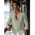 cheap Designer Collection-45% Linen Pocket Men&#039;s Linen Shirt Shirt Button Up Shirt Summer Shirt Black White Blue Long Sleeve Plain Lapel Spring &amp;  Fall Outdoor Daily Clothing Apparel