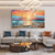 cheap Landscape Paintings-Oil painting Hand painted Impressionist Seaside Sunset Oil Painting On Canvas Modern Seascape Painting Abstract Colorful landscape painting Wall Art painting for Living room Home Decor