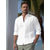 cheap Men&#039;s Casual Shirts-100% Linen Pleats Men&#039;s Linen Shirt Shirt Beach Shirt White Pink Long Sleeve Plain Stand Collar Spring &amp;  Fall Outdoor Daily Clothing Apparel