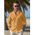 رخيصةأون قمصان الكتان الرجالية-100% كتان أزرار رجالي قميص كتان زر حتى القميص قميص صيفي قميص الشاطئ أصفر أزرق بحري داكن أخضر كم طويل سهل مرتفعة ربيع &amp; الصيف الأماكن المفتوحة مناسب للبس اليومي ملابس