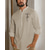 cheap Designer Collection-Men&#039;s 55% Linen Shirt Embroidery Linen Shirt Khaki Long Sleeve Cross Stand Collar Summer Spring Outdoor Street Clothing Apparel