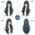 cheap Party Wigs-Blue Wig Long Blue Wig with Bangs Long Wigs for Women Long Wavy Synthetic Heat Resistant Fiber Wigs for Party Carnival Daily Use