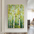 cheap Tree Oil Paintings-Forest Oil Painting On Canvas hand painted Abstract Green Landscape Painting for Living Room Wall Decor Birch Forest Painting Modern Wall Art painting landscape oil painting