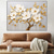 cheap Floral/Botanical Paintings-Abstract White Gold Oil Painting On Canvas hand painted  Flower Painting Blooming Floral oil painting Wall Decor painting for Living Room Home Decor Custom Gold painting Wall Art
