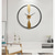 cheap Wall Accents-Clock Round Wall Clock Non Ticking Quartz Decorative Wall Watch Clock for Living Room Kitchen Home Office Black Golden 60 80 cm