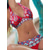 tanie Zestawy bikini-Kostiumy kąpielowe dla kobiet bikini 2-częściowe zestawy stroj kąpielowy bez pleców halter sexy boho kwiatowy nadruk letni plażowy strój kąpielowy