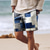 baratos Moda Praia &amp; Calções de Banho-Shorts xadrez masculino xadrez shorts havaianos calção de banho com cordão com forro de malha cintura elástica conforto respirável férias férias curto