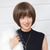 cheap Human Hair Capless Wigs-Human Hair Blend Wig Short Natural Straight Pixie Cut Side Part Layered Haircut Asymmetrical Brown Cosplay Curler &amp; straightener Natural Hairline Capless Brazilian Hair Women&#039;s All Brown 10 inch