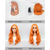 cheap Synthetic Trendy Wigs-Cosplay Costume Wig Synthetic Wig Natural Wave Middle Part Wig 26 inch Orange Synthetic Hair Women&#039;s Orange