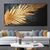 cheap Abstract Paintings-Hand painted Abstract Feather Oil Painting on Canvas hand painted Modern Wall Art Gold Black Painting for Living Room bedroom Wall Decor Custom Textured Painting artwork