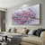 cheap Floral/Botanical Paintings-Blooming Flower oil painting handmade Landscape Art Minimalist White Cherry Blossom Canvas Oil Painting hand painted 3D Creamy Texture oil painting Wall Art Custom Plaster Style painting