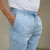 Χαμηλού Κόστους casual παντελόνι-100% Λινό Ανδρικά Λευκά παντελόνια Παντελόνια Casual παντελόνι Κορδόνι Ελαστική μέση Ισιο πόδι Σκέτο Άνεση Αναπνέει Causal Καθημερινά Αργίες Μοντέρνα Κλασσικό στυλ Βαθυγάλαζο Θαλασσί