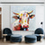 cheap Animal Paintings-Abstract Cow Oil Painting hand painted Colorful Animal texture painting  Unique Artwork Vibrant Animal Canvas painting for Wall Art Farmhouse Decor Living Room living room home decor