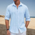 cheap Men&#039;s Button Up Shirts-Men&#039;s Shirt Summer Shirt Casual Shirt Beach Shirt Button Up Shirt Black White Navy Blue Blue khaki Long Sleeve Plain Turndown Vacation Holiday Button-Down Clothing Apparel Polyester Fashion Casual