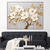 cheap Floral/Botanical Paintings-Abstract White Gold Oil Painting On Canvas hand painted  Flower Painting Blooming Floral oil painting Wall Decor painting for Living Room Home Decor Custom Gold painting Wall Art