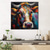 cheap Animal Paintings-Abstract Cow Oil Painting hand painted Colorful Animal texture painting  Unique Artwork Vibrant Animal Canvas painting for Wall Art Farmhouse Decor Living Room living room home decor
