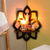 cheap Metal Wall Decor-1PC Creative Minimalist Nail Wall Display Rack (excluding nails) minimalist line eight petal flower shaped wall decorative pendant decorative corner rack hand assembled wooden small lotus shaped wal