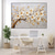 cheap Floral/Botanical Paintings-Abstract White Gold Oil Painting On Canvas hand painted  Flower Painting Blooming Floral oil painting Wall Decor painting for Living Room Home Decor Custom Gold painting Wall Art