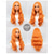 cheap Synthetic Trendy Wigs-Cosplay Costume Wig Synthetic Wig Natural Wave Middle Part Wig 26 inch Orange Synthetic Hair Women&#039;s Orange