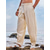 cheap Holiday-Men&#039;s Trousers Summer Pants Tapered Carrot Pants Beach Pants Pocket Pleats Solid Color Comfort Breathable Full Length Daily Holiday Fashion Streetwear White Khaki Inelastic