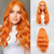 cheap Synthetic Trendy Wigs-Cosplay Costume Wig Synthetic Wig Natural Wave Middle Part Wig 26 inch Orange Synthetic Hair Women&#039;s Orange