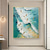abordables Pinturas de personas-Pintura al óleo original hecha a mano de océano azul sobre lienzo, decoración artística de pared, pintura deportiva de verano para decoración del hogar con marco estirado/sin pintura de marco interior