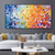 cheap Abstract Paintings-Handmade Oil Painting Canvas Wall Art Decoration Colorful Abstract Mosaic for Home Decor Rolled Frameless Unstretched Painting