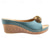 cheap Women&#039;s Sandals-Women&#039;s Blue Wedge Slide Sandals with Floral Appliqué and Peep Toe, Vintage Platform Summer Shoes for Casual Outfits, Travel, and Daily Comfort